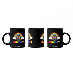 Ally Street Cat Rainbow Raccoon Coffee Mug Funny LGBTQ+ Pride Support TS02 Print Your Wear