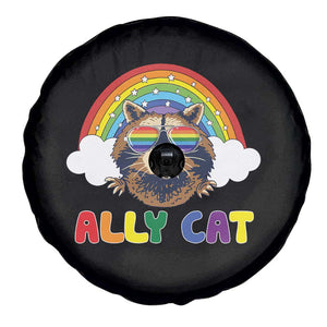 Ally Street Cat Rainbow Raccoon Spare Tire Cover Funny LGBTQ+ Pride Support TS02 Print Your Wear