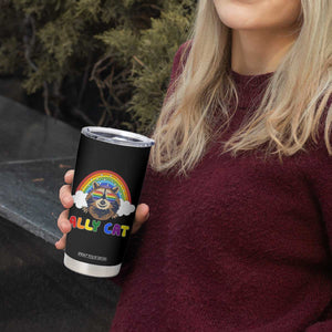 Ally Street Cat Rainbow Raccoon Tumbler Cup Funny LGBTQ+ Pride Support TS02 Print Your Wear