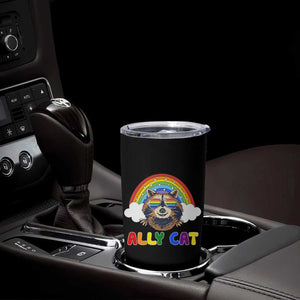 Ally Street Cat Rainbow Raccoon Tumbler Cup Funny LGBTQ+ Pride Support TS02 Print Your Wear