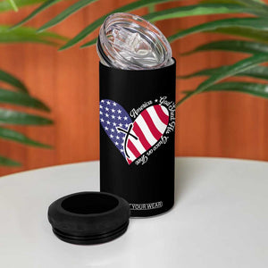 America God Shed His Grace on Thee 4th of July 4 in 1 Can Cooler Tumbler Patriotic American Flag Cross TS10 Print Your Wear
