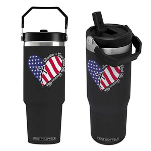 America God Shed His Grace on Thee 4th of July Flip Straw Tumbler Patriotic American Flag Cross TS10 One Size: 30 oz Black Print Your Wear
