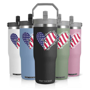 America God Shed His Grace on Thee 4th of July Flip Straw Tumbler Patriotic American Flag Cross TS10 Print Your Wear