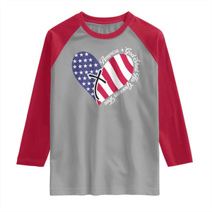 America God Shed His Grace on Thee 4th of July Raglan Shirt Patriotic American Flag Cross TS10 Sport Gray Red Print Your Wear
