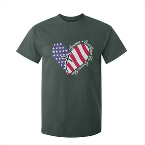 America God Shed His Grace on Thee 4th of July T Shirt For Kid Patriotic American Flag Cross TS10 Dark Forest Green Print Your Wear