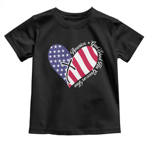 America God Shed His Grace on Thee 4th of July Toddler T Shirt Patriotic American Flag Cross TS10 Black Print Your Wear