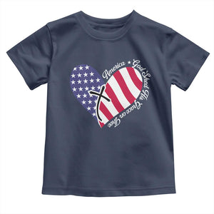 America God Shed His Grace on Thee 4th of July Toddler T Shirt Patriotic American Flag Cross TS10 Navy Print Your Wear