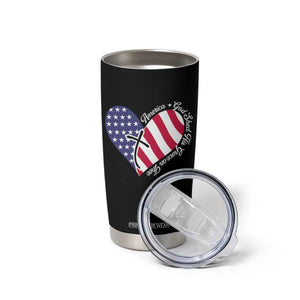 America God Shed His Grace on Thee 4th of July Tumbler Cup Patriotic American Flag Cross TS10 Print Your Wear
