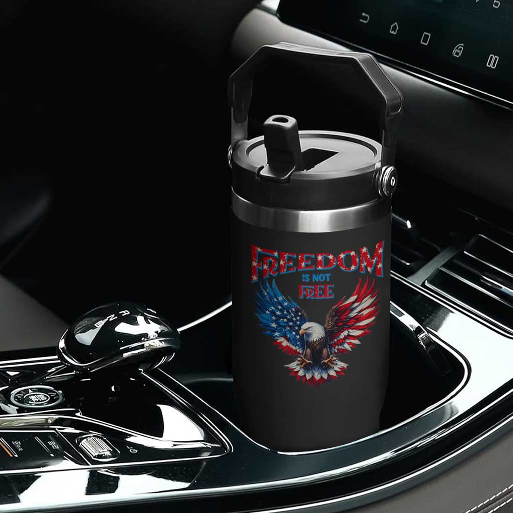 American Flag Bald Eagle Flip Straw Tumbler Patriotic Eagle 4th of July Freedom Is Not Free TS10 Print Your Wear