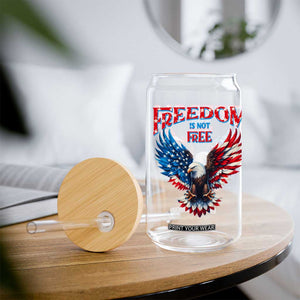 American Flag Bald Eagle Glass Can Patriotic Eagle 4th of July Freedom Is Not Free TS10 Print Your Wear