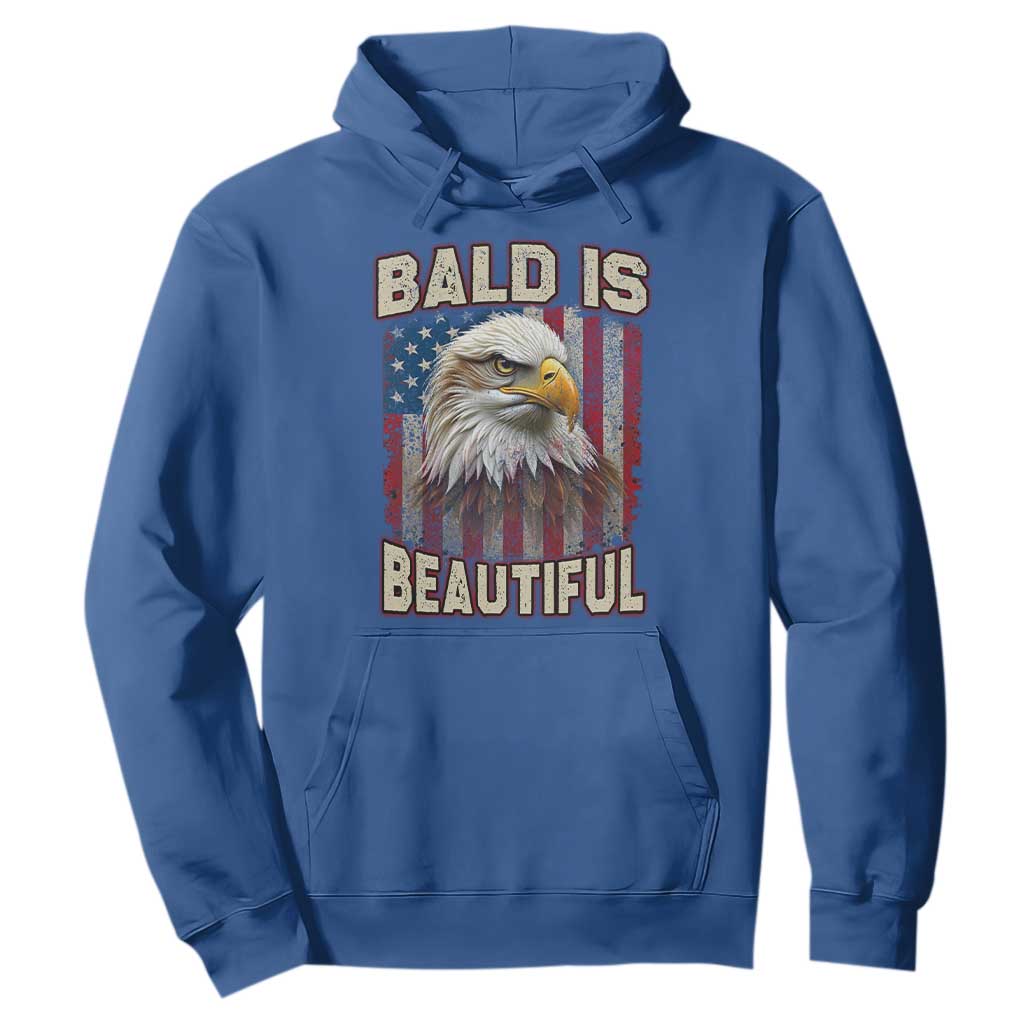 American Flag Bald Eagle Hoodie Bald Is Beautiful Retro 4th of July Independence Day TS10 Royal Blue Print Your Wear