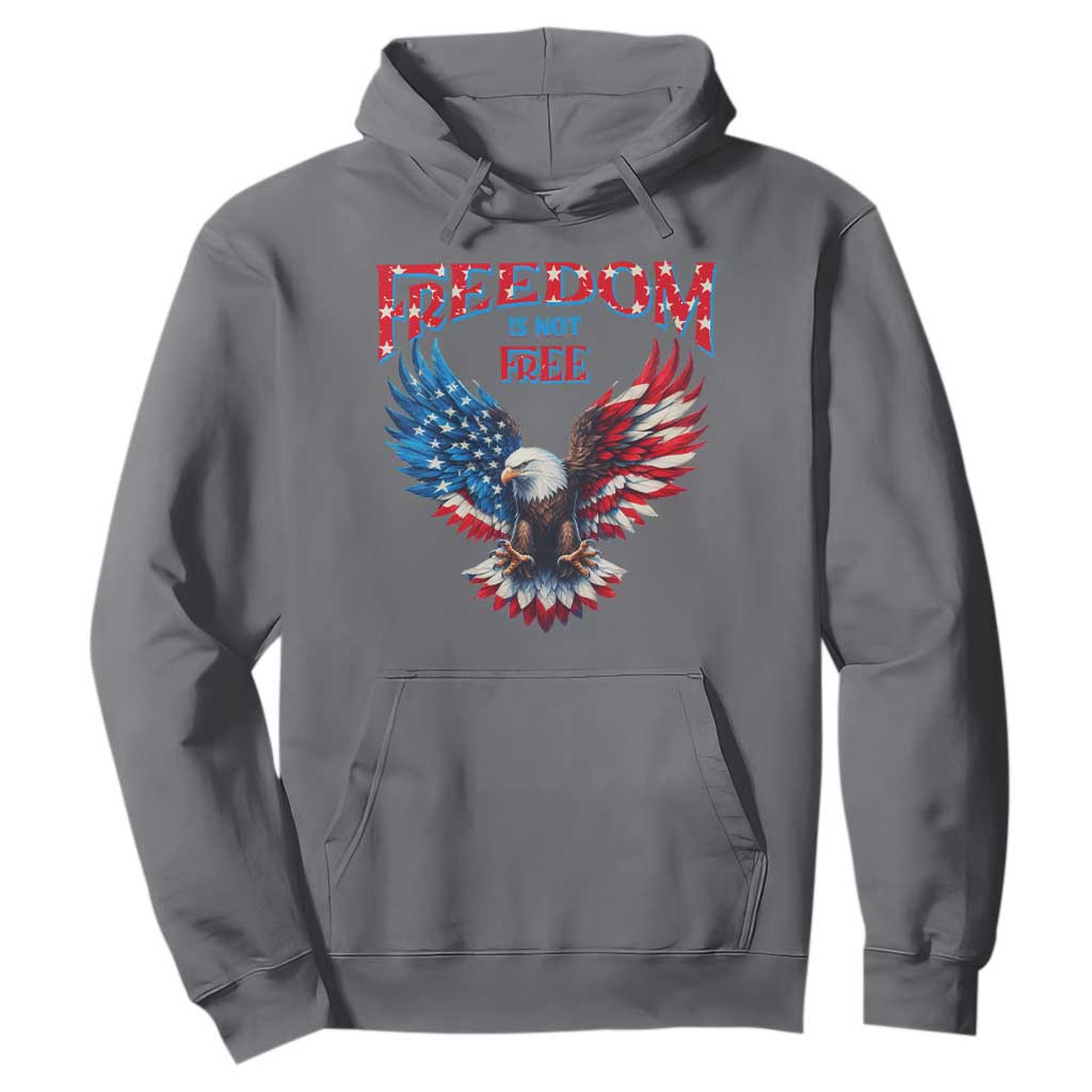 American Flag Bald Eagle Hoodie Patriotic Eagle 4th of July Freedom Is Not Free TS10 Charcoal Print Your Wear