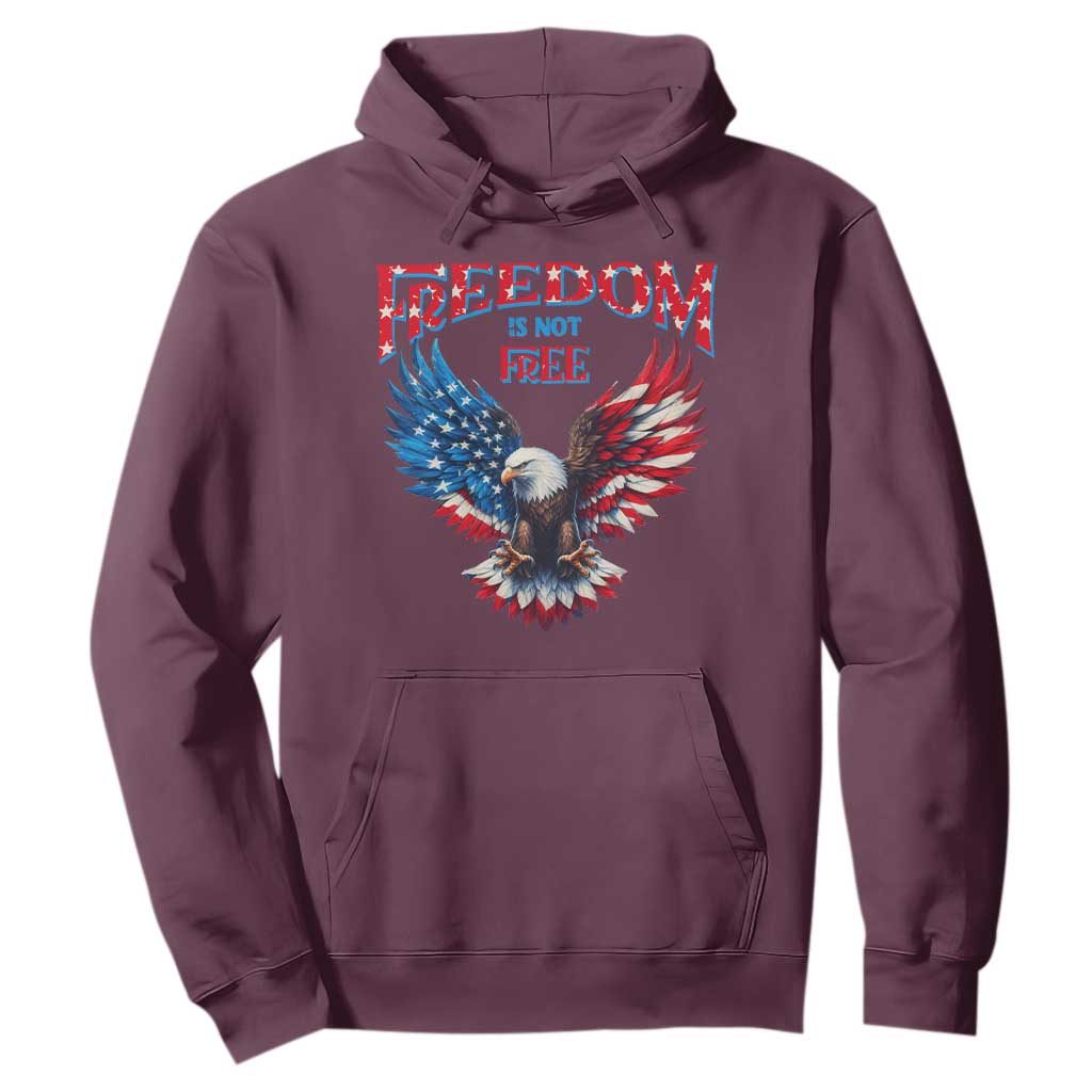 American Flag Bald Eagle Hoodie Patriotic Eagle 4th of July Freedom Is Not Free TS10 Maroon Print Your Wear