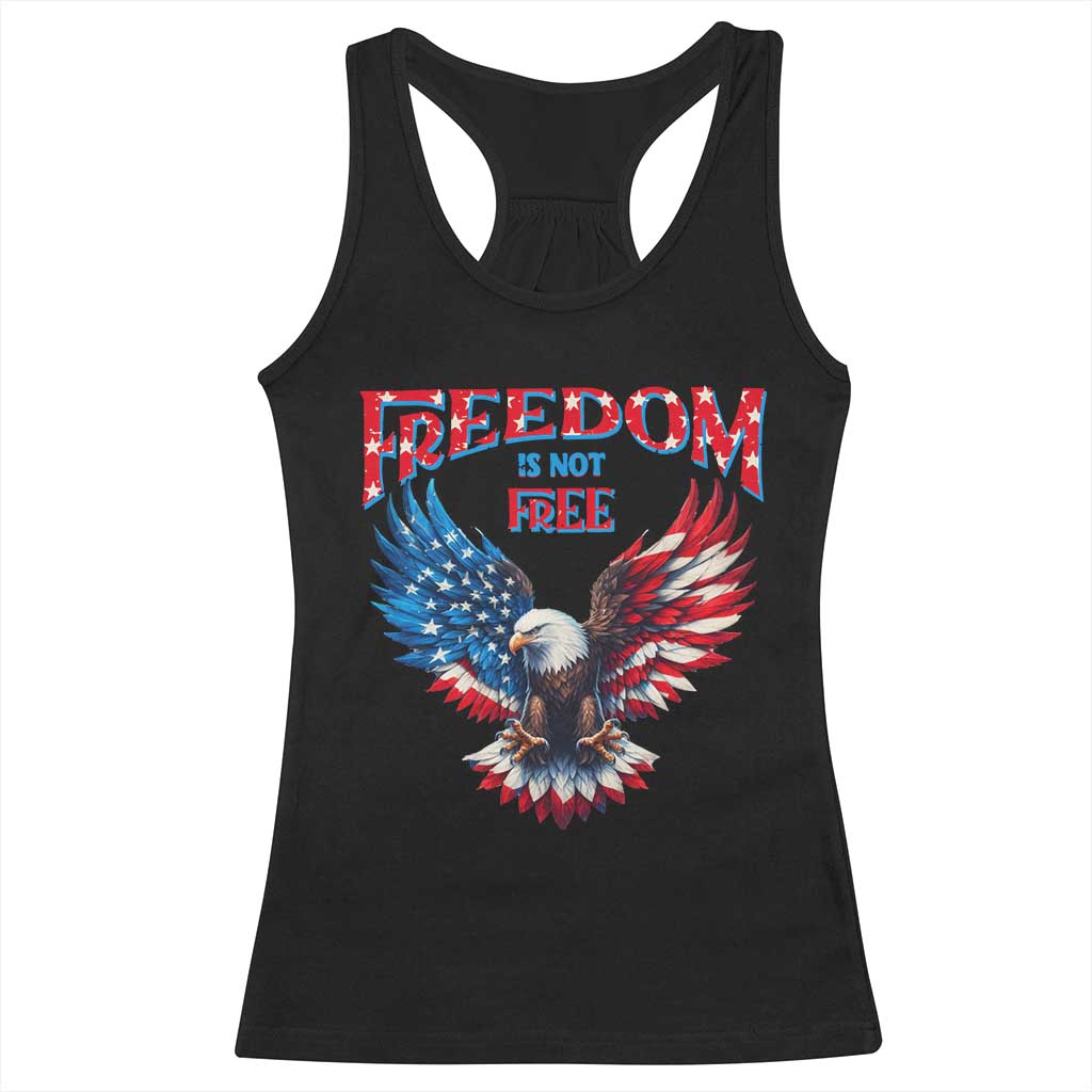 American Flag Bald Eagle Racerback Tank Top Patriotic Eagle 4th of July Freedom Is Not Free TS10 Black Print Your Wear