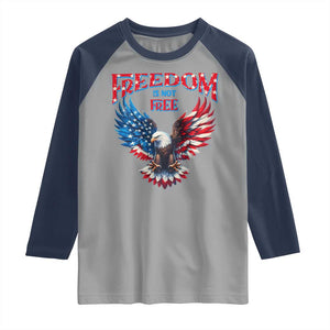 American Flag Bald Eagle Raglan Shirt Patriotic Eagle 4th of July Freedom Is Not Free TS10 Sport Gray Navy Print Your Wear