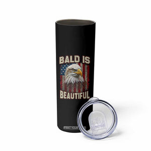 American Flag Bald Eagle Skinny Tumbler Bald Is Beautiful Retro 4th of July Independence Day TS10 Print Your Wear