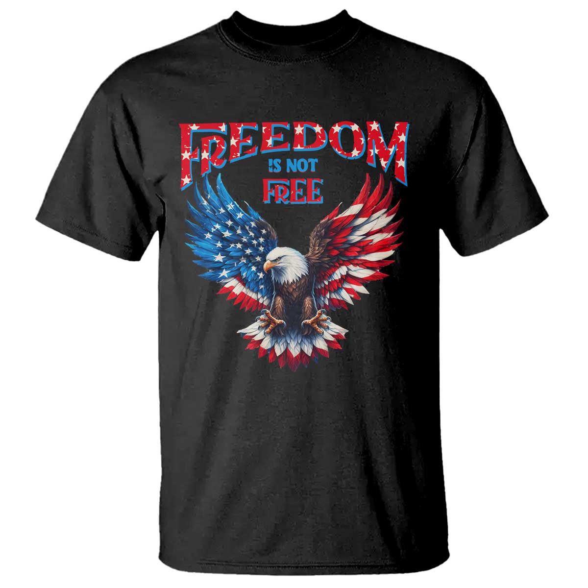 American Flag Bald Eagle T Shirt Patriotic Eagle 4th of July Freedom Is Not Free TS10 Black Print Your Wear