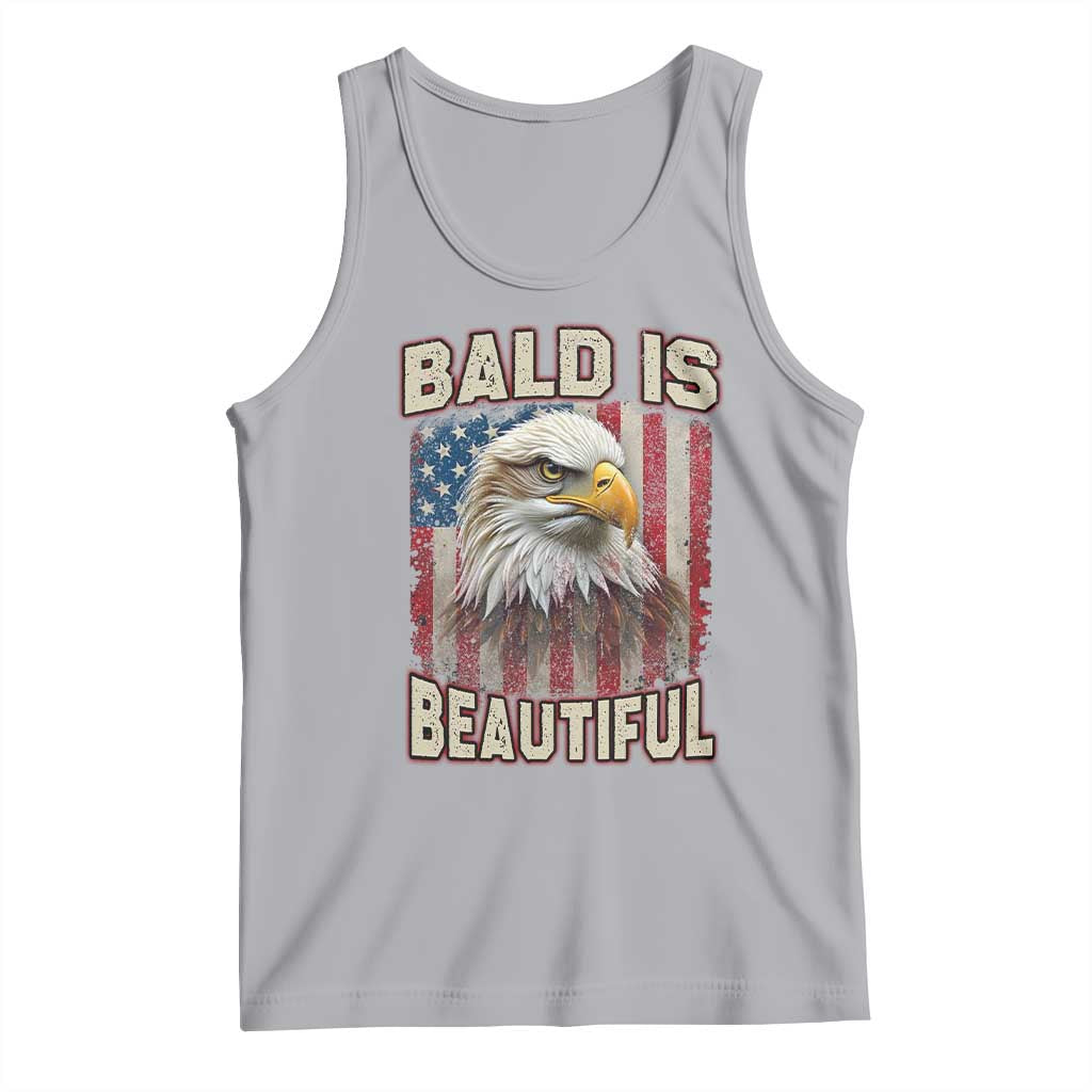 American Flag Bald Eagle Tank Top Bald Is Beautiful Retro 4th of July Independence Day TS10 Athletic Heather Print Your Wear