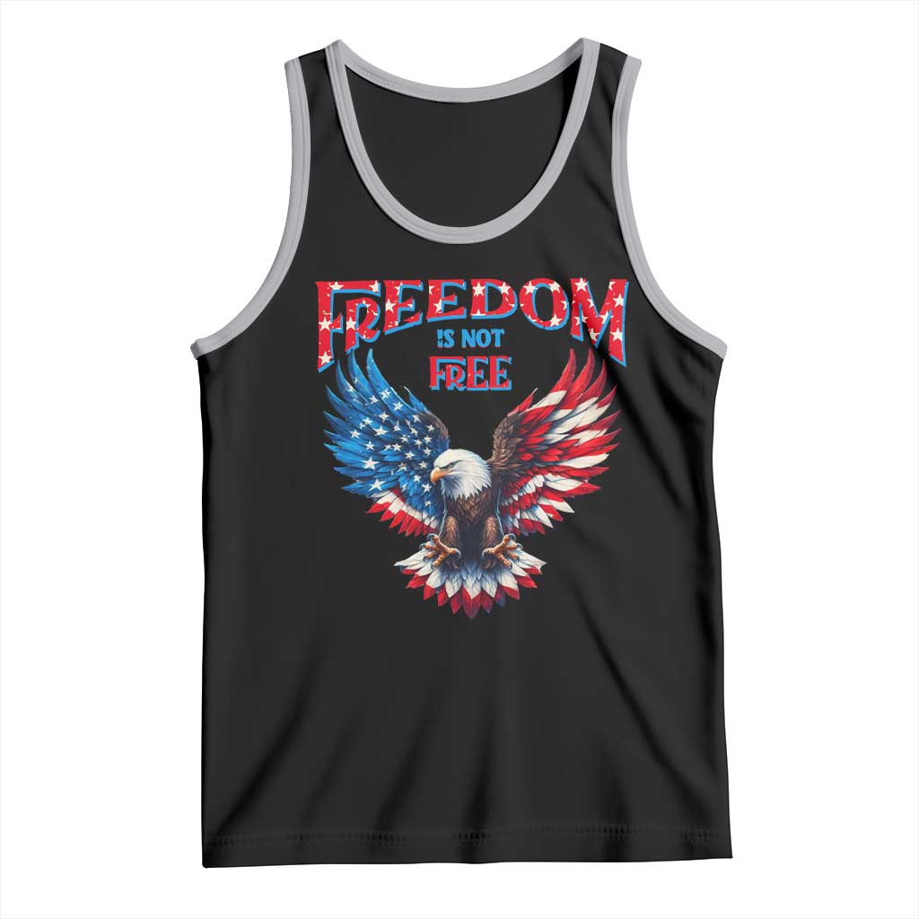American Flag Bald Eagle Tank Top Patriotic Eagle 4th of July Freedom Is Not Free TS10 Black Athletic Heather Print Your Wear