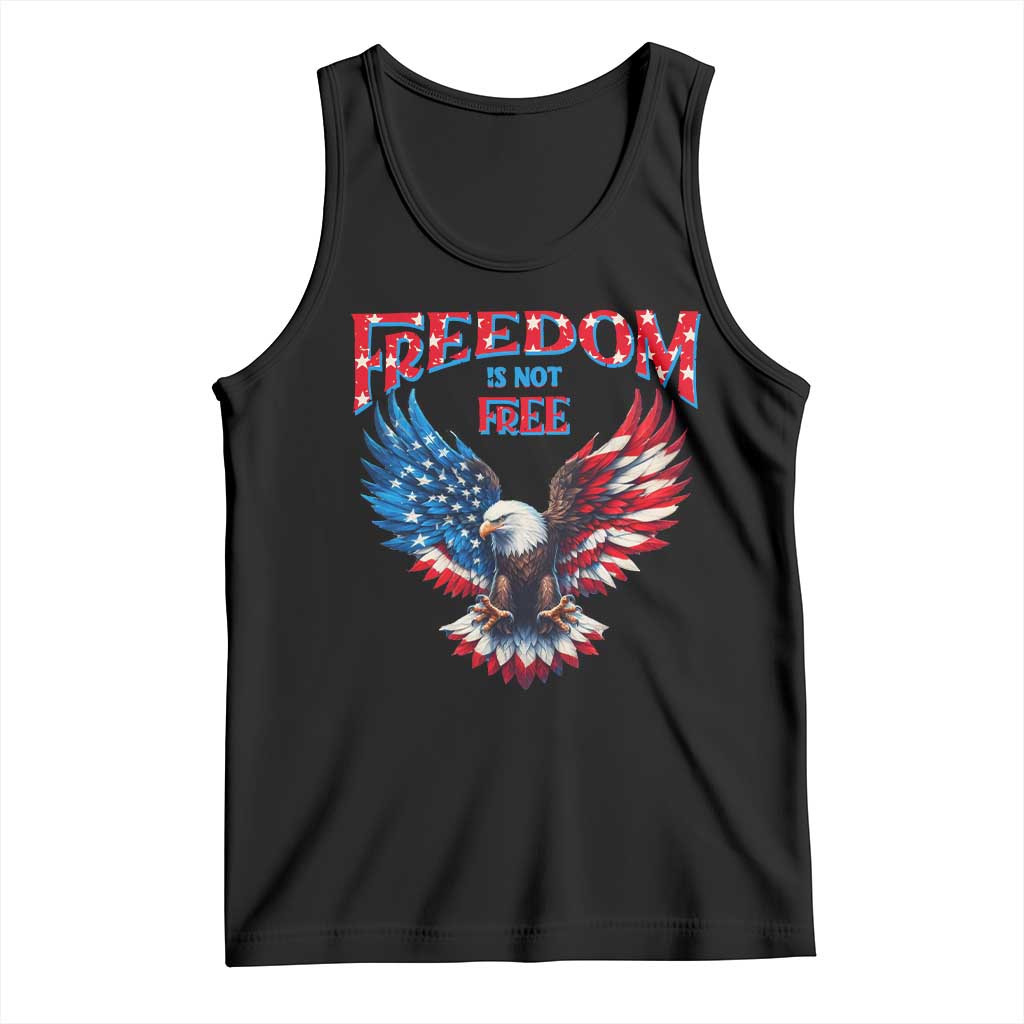 American Flag Bald Eagle Tank Top Patriotic Eagle 4th of July Freedom Is Not Free TS10 Black Print Your Wear