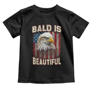 American Flag Bald Eagle Toddler T Shirt Bald Is Beautiful Retro 4th of July Independence Day TS10 Black Print Your Wear