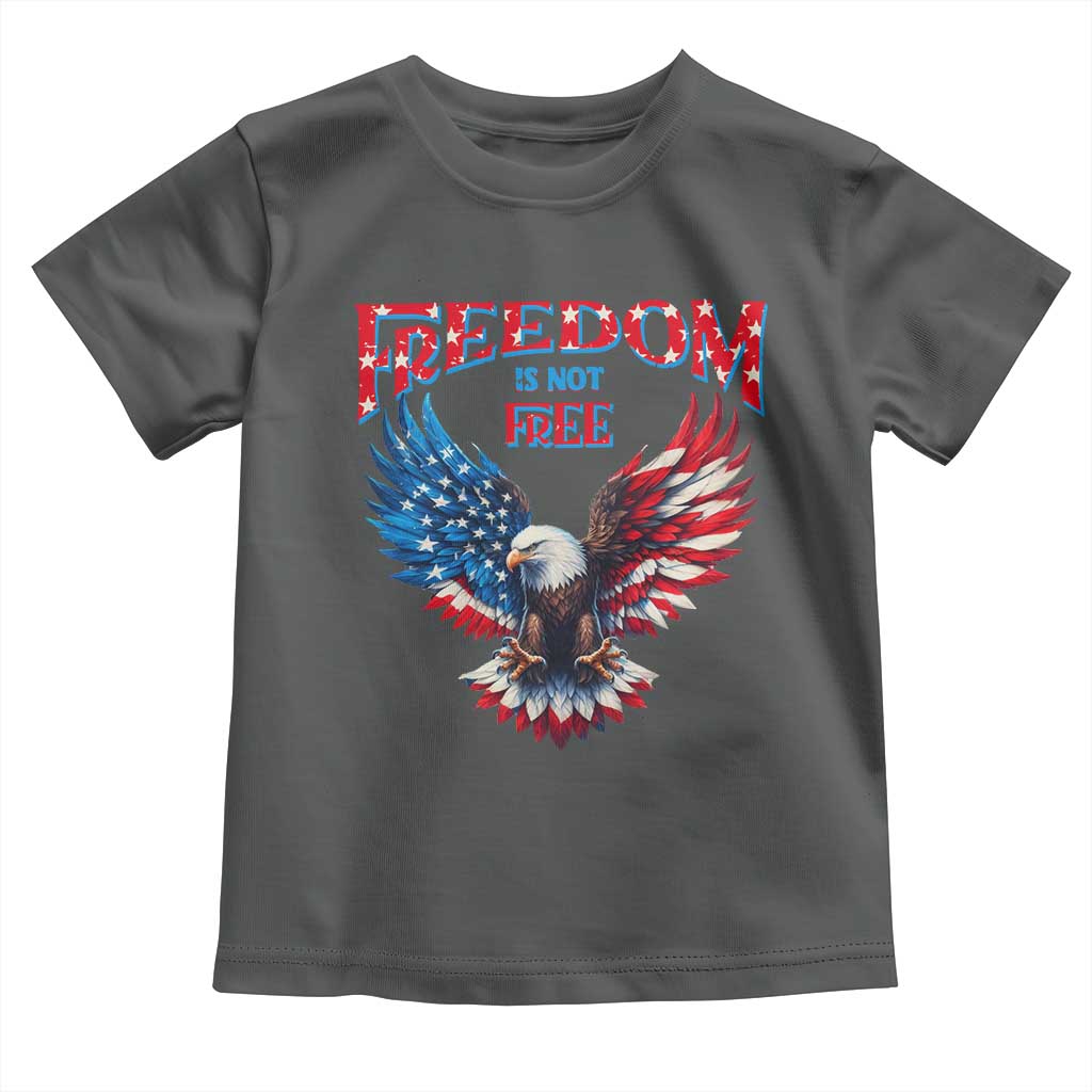 American Flag Bald Eagle Toddler T Shirt Patriotic Eagle 4th of July Freedom Is Not Free TS10 Dark Heather Print Your Wear