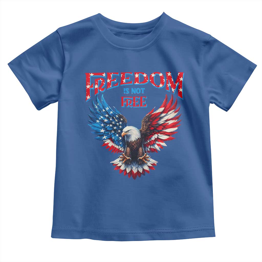 American Flag Bald Eagle Toddler T Shirt Patriotic Eagle 4th of July Freedom Is Not Free TS10 Royal Blue Print Your Wear