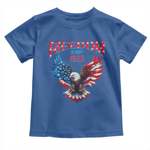 American Flag Bald Eagle Toddler T Shirt Patriotic Eagle 4th of July Freedom Is Not Free TS10 Royal Blue Print Your Wear