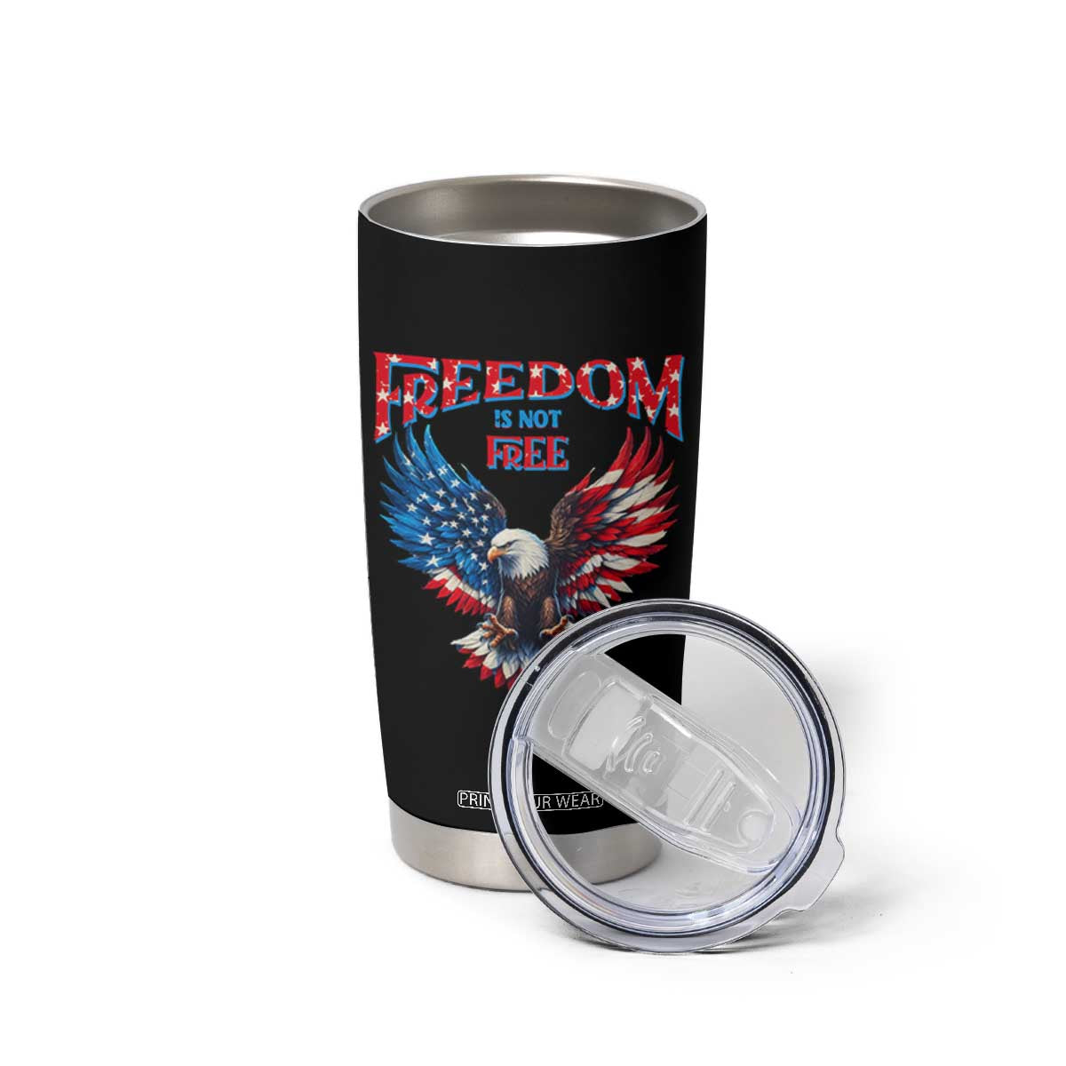 American Flag Bald Eagle Tumbler Cup Patriotic Eagle 4th of July Freedom Is Not Free TS10 Print Your Wear