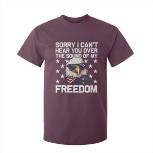 American Flag Eagle T Shirt For Kid Sorry I Cant Hear You Over The Sound Of My Freedom TS10 Maroon Print Your Wear