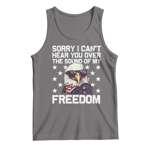 American Flag Eagle Tank Top Sorry I Cant Hear You Over The Sound Of My Freedom TS10 Deep Heather Print Your Wear
