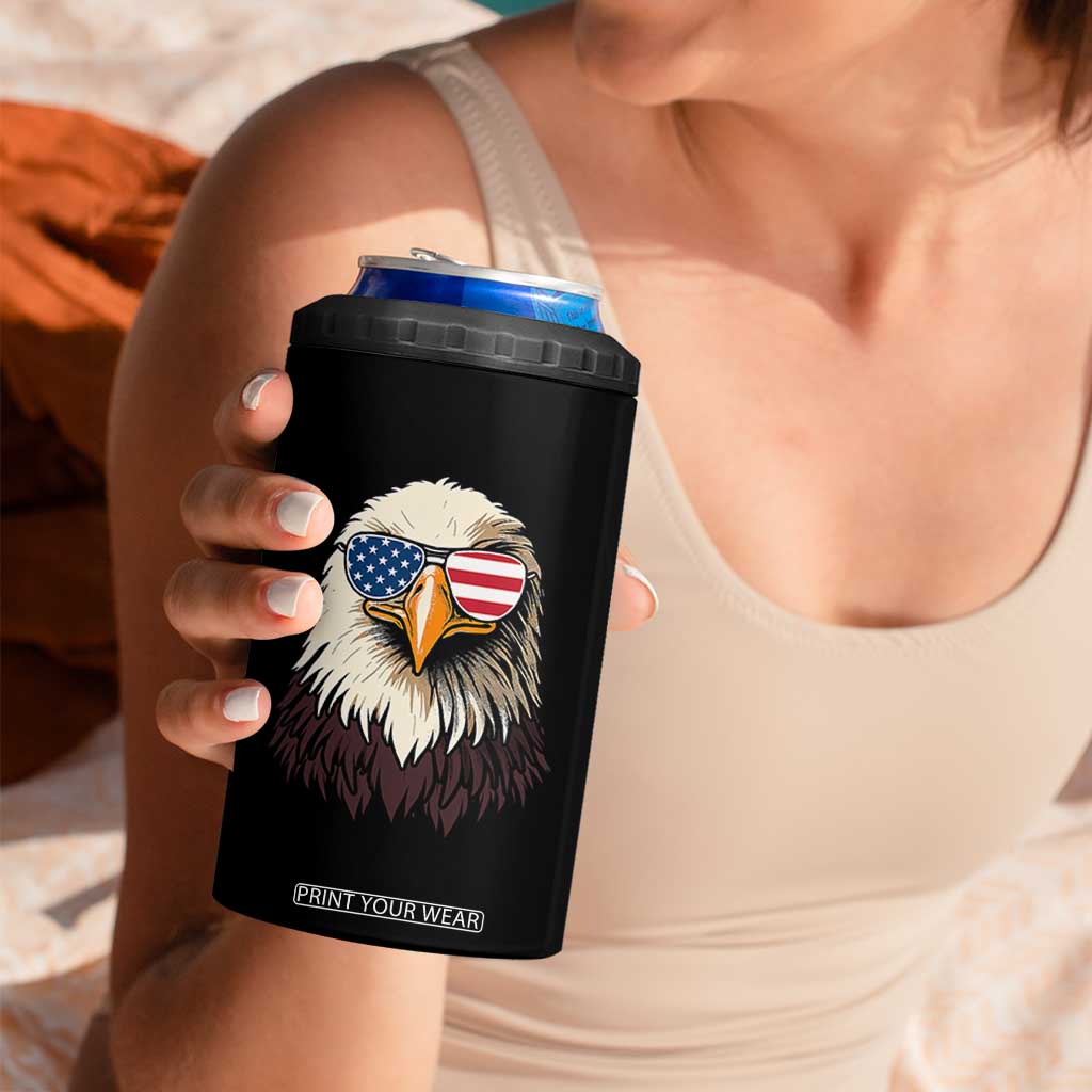 American Flag Patriotic Eagle 4 in 1 Can Cooler Tumbler 4th of July TS10 Print Your Wear