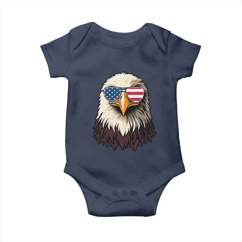 American Flag Patriotic Eagle Baby Onesie 4th of July TS10 Navy Print Your Wear