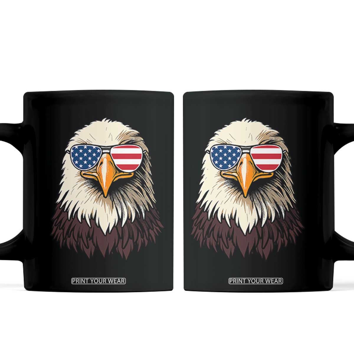 American Flag Patriotic Eagle Coffee Mug 4th of July TS10 Black Print Your Wear