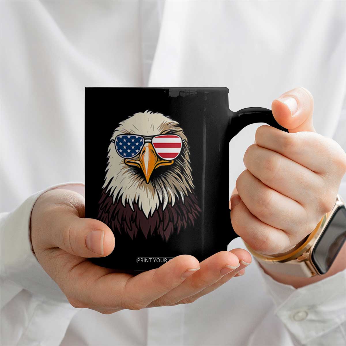 American Flag Patriotic Eagle Coffee Mug 4th of July TS10 Print Your Wear