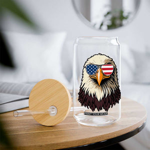 American Flag Patriotic Eagle Glass Can 4th of July TS10 Print Your Wear