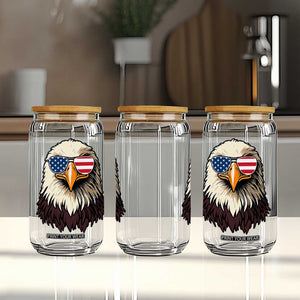 American Flag Patriotic Eagle Glass Can 4th of July TS10 Print Your Wear