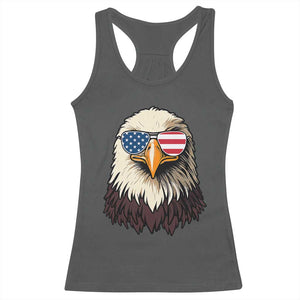 American Flag Patriotic Eagle Racerback Tank Top 4th of July TS10 Dark Heather Print Your Wear