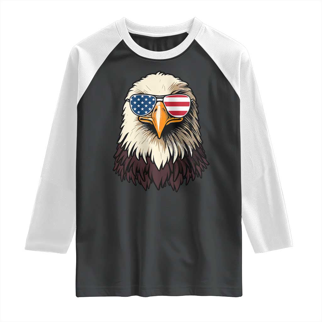 American Flag Patriotic Eagle Raglan Shirt 4th of July TS10 Black White Print Your Wear