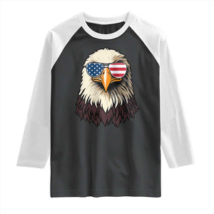 American Flag Patriotic Eagle Raglan Shirt 4th of July TS10 Black White Print Your Wear