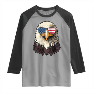 American Flag Patriotic Eagle Raglan Shirt 4th of July TS10 Sport Gray Black Print Your Wear