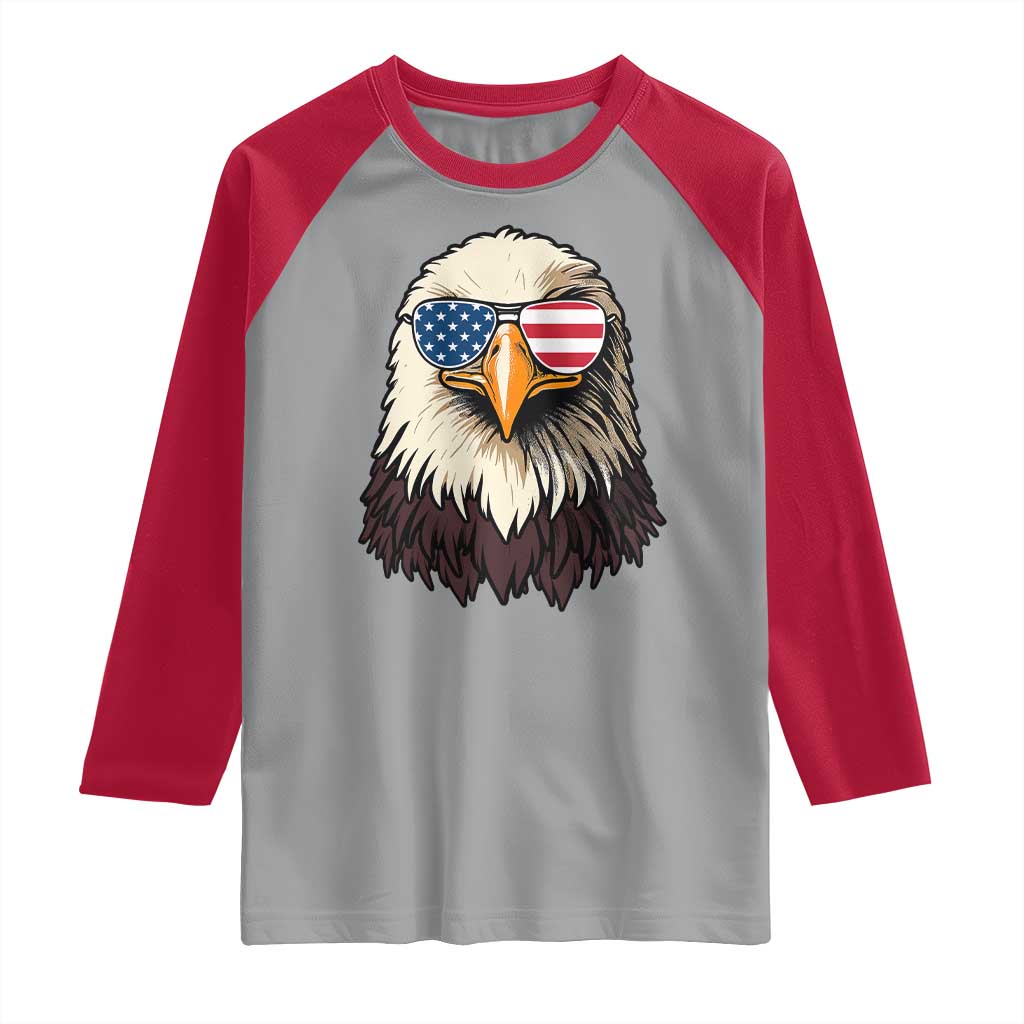 American Flag Patriotic Eagle Raglan Shirt 4th of July TS10 Sport Gray Red Print Your Wear