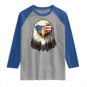 American Flag Patriotic Eagle Raglan Shirt 4th of July TS10 Sport Gray Royal Print Your Wear