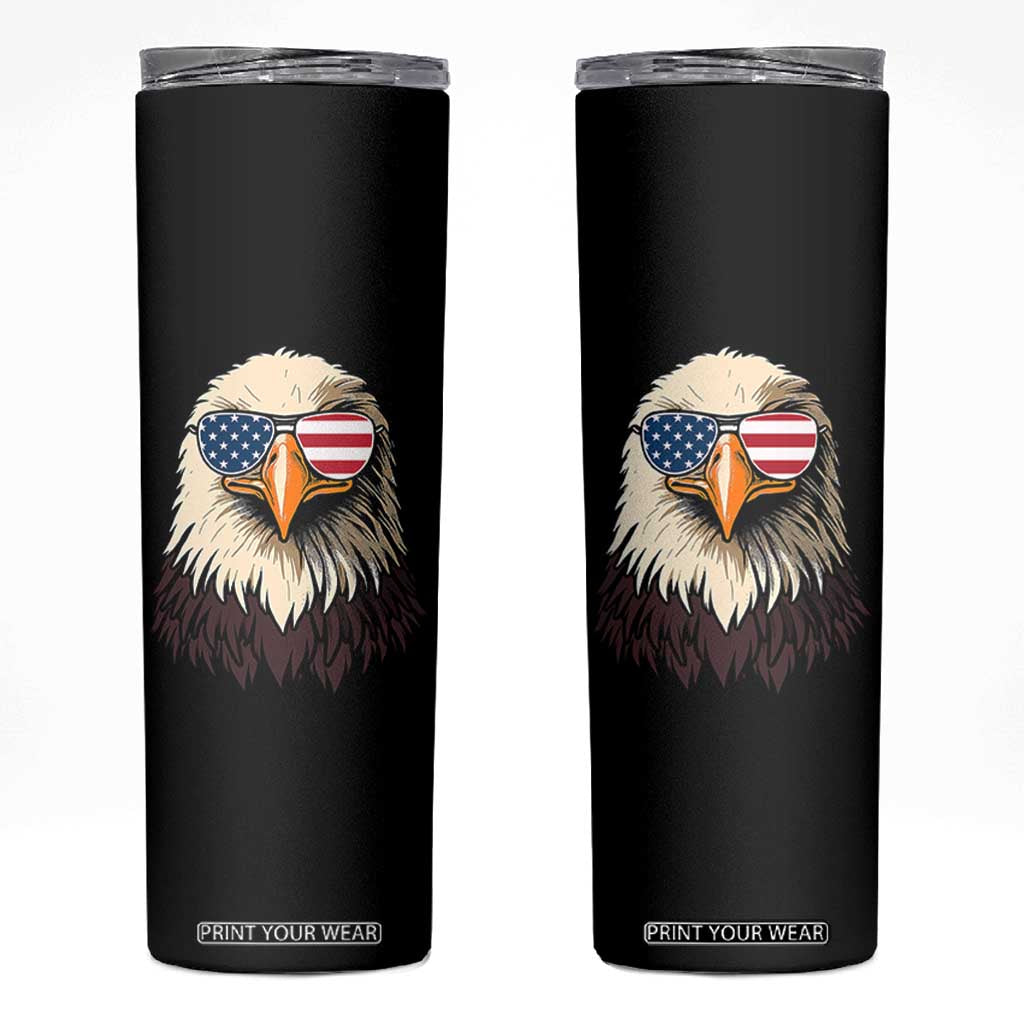 American Flag Patriotic Eagle Skinny Tumbler 4th of July TS10 Black Print Your Wear