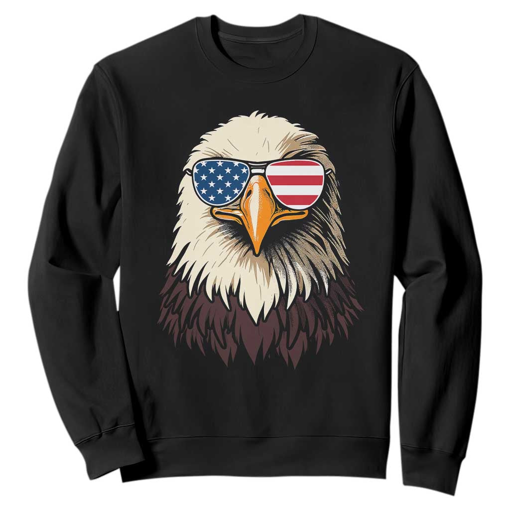 American Flag Patriotic Eagle Sweatshirt 4th of July TS10 Black Print Your Wear