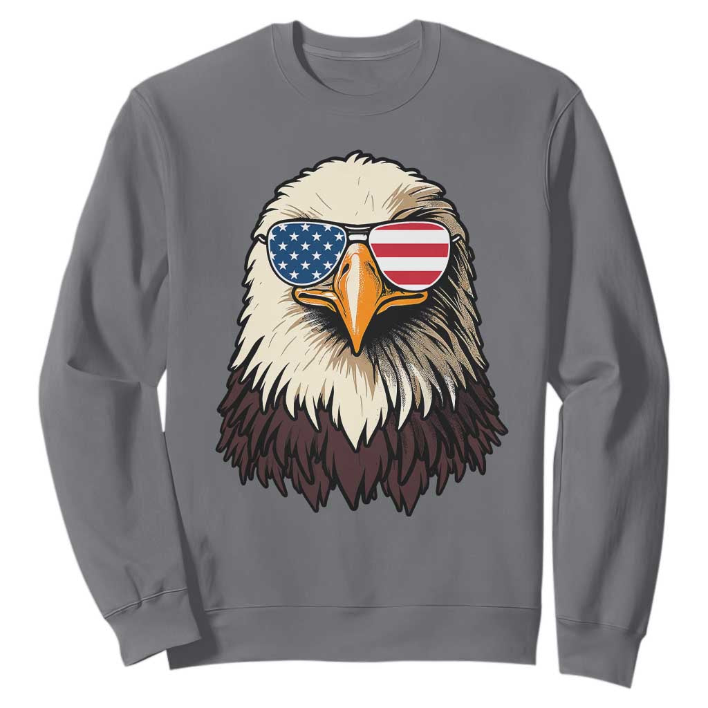 American Flag Patriotic Eagle Sweatshirt 4th of July TS10 Charcoal Print Your Wear