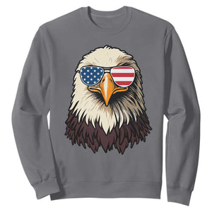 American Flag Patriotic Eagle Sweatshirt 4th of July TS10 Charcoal Print Your Wear