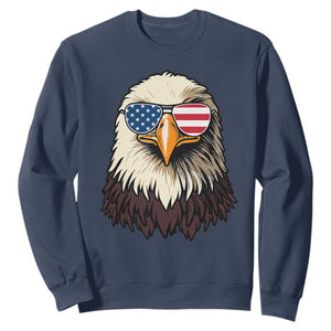 American Flag Patriotic Eagle Sweatshirt 4th of July TS10 Navy Print Your Wear