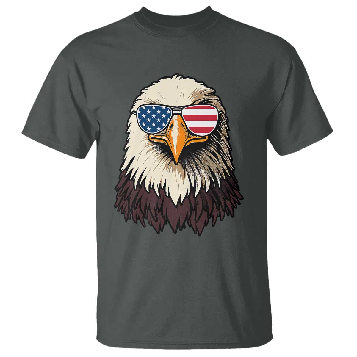 American Flag Patriotic Eagle T Shirt 4th of July TS10 Dark Heather Print Your Wear