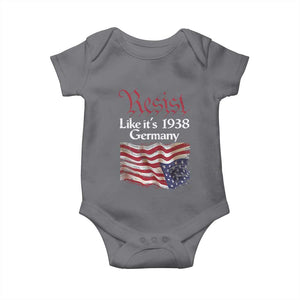 American Flag Resist Baby Onesie Like It's 1938 Germany TS02 Charcoal Print Your Wear